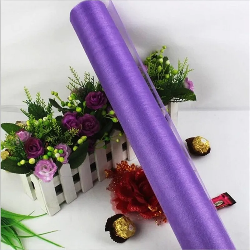 48 см * 5 м ткань из тюля с кристаллами органзы DIY Настольная дорожка прозрачной для