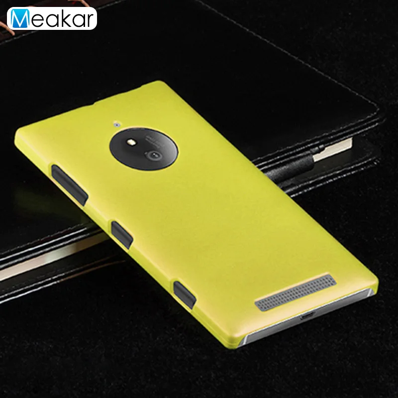 yellow Матовая Пластик Coque 5.0For Nokia Lumia 830 чехол с подставкой и отделениями для карт для Nokia Lumia 830 RM-984 RM 984 телефона чехол-лента на заднюю панель - Цвет: yellow