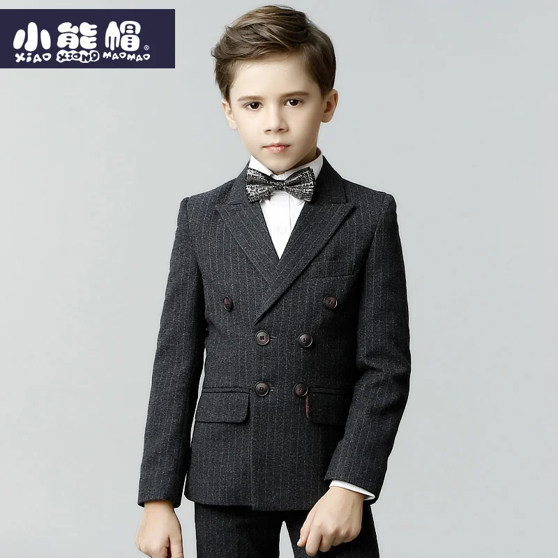 Boys  suit, winter suit, England style, double-breasted, children s suit, three-piece suit jacket