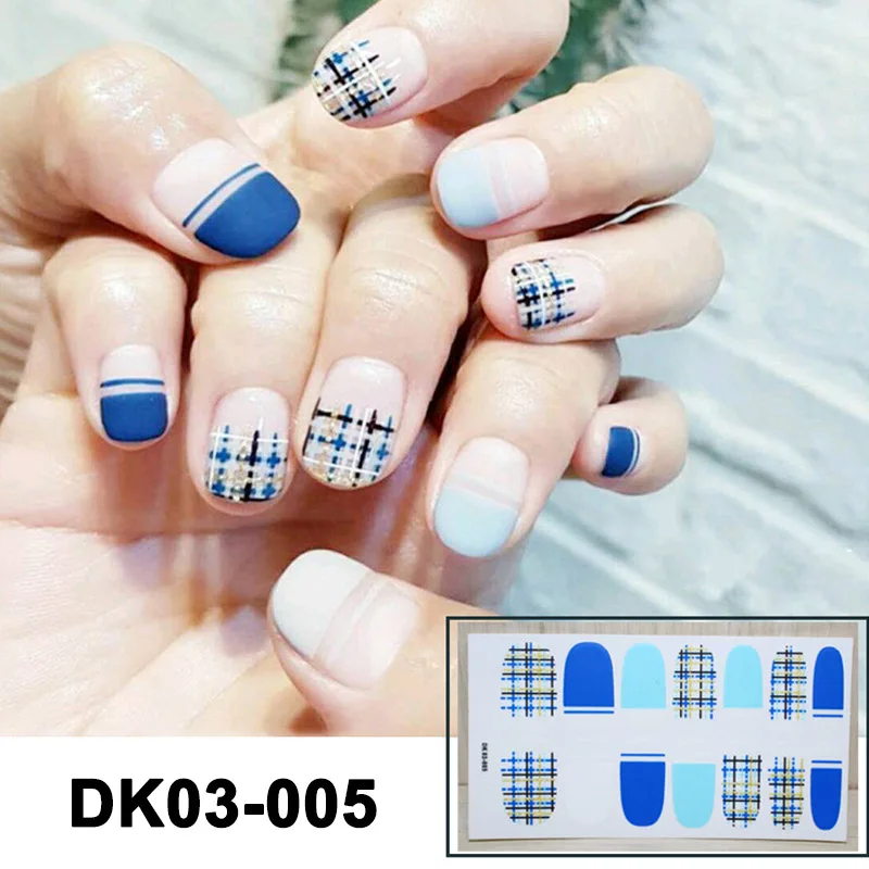 

Hot sale 14 Pcs/Sheet Matte Full Nail Stickers DIY Water-proof Nail Art Decoration