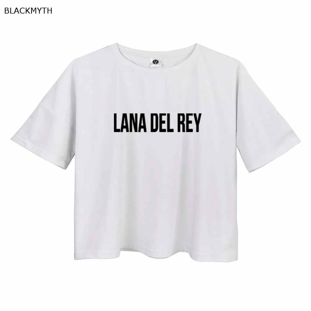 Свободная Женская модная футболка с буквенным принтом LANA DEL REY короткие футболки