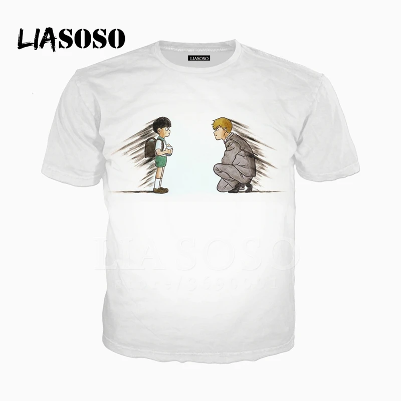 7 LIASOSO 3D Print Men Women Anime Mob Psycho 100 Mobu Saiko Hyaku Tshirt Summer T-shirt Casual Hip Hop Streetwear X2479 - Цвет: 7