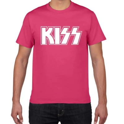 Новая футболка Kiss End of The Road Tour, Мужская футболка размера плюс, рок-группа, Мужская футболка, хлопок, Повседневная футболка, Мужская Уличная одежда, топы - Цвет: fuchsia