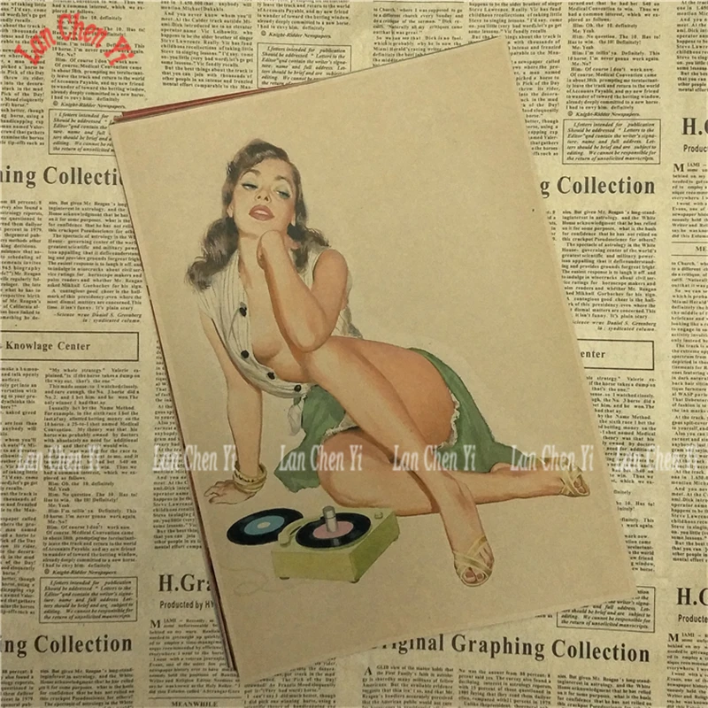 PINUP GIRLS № 3 Вторая мировая война винтажные крафт-бумажные принты четкое