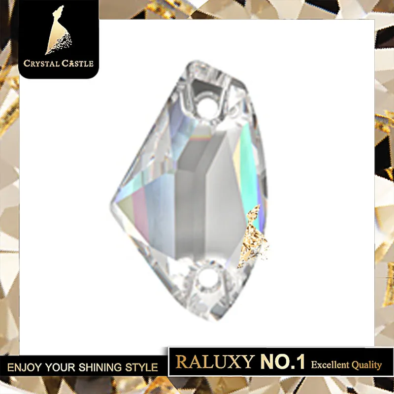 Прозрачные кристаллы AB с двумя отверстиями стеклянные пришивные стразы