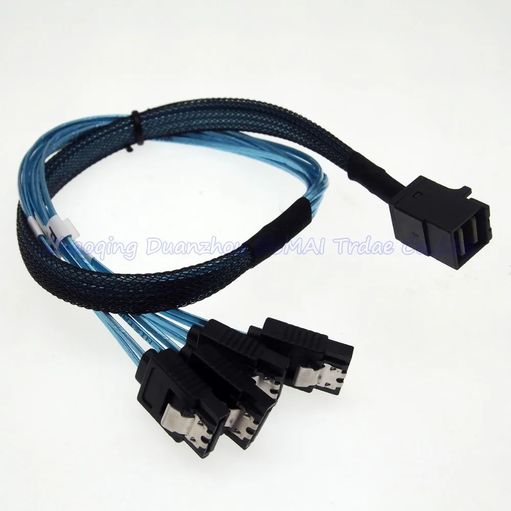 1 шт./лот Mini SAS HD 12 Гб кабель для передачи данных SFF-8643 to 4 * SATA LSI / Adaptec card 50 см |