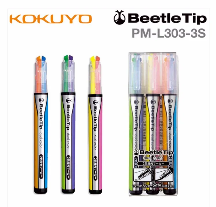 Япония KOKUYO Beetle Tip двухцветная ручка цветной маркер с маркировкой PM-L303