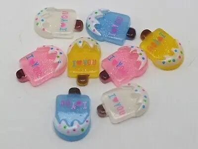 50 Красочные плоские смолы кристалл мороженое Бар палочка летние Кабошоны 14X20 мм