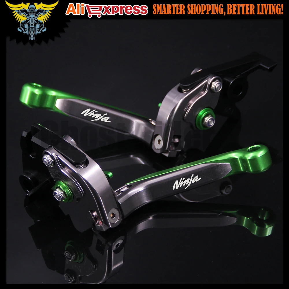 Лазерный Логотип (Ninja) CNC Складные Выдвижные рычаги тормозной муфты мотоцикла для