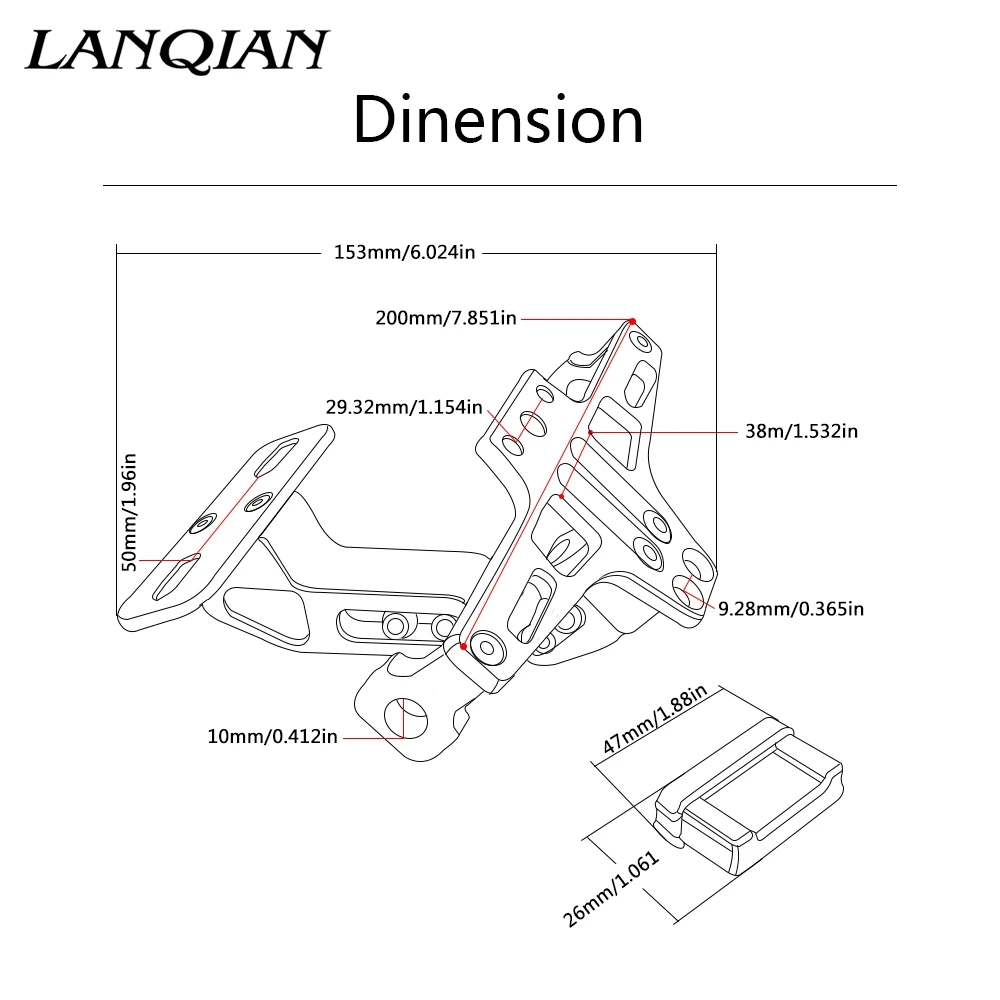Универсальный Кронштейн номерного знака мотоцикла со светом для BMW R NINE T S1000R C650GT