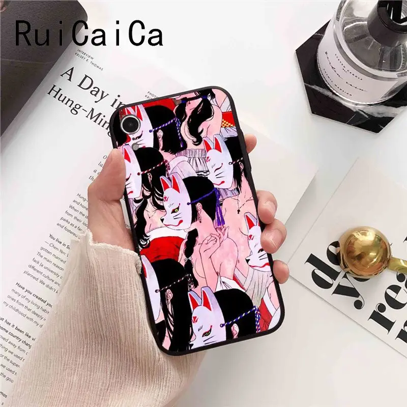 Ruicaica японский стиль аниме тисненый кран лиса Coque чехол для телефона iPhone 8 7 6 6S 6Plus 5