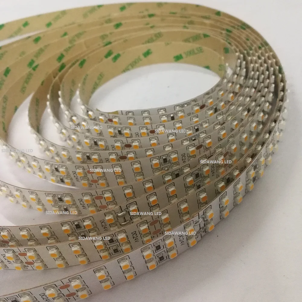 Двухрядная Светодиодная лента CRI + 95 Ra SMD3528 не водонепроницаемая 24 В постоянного