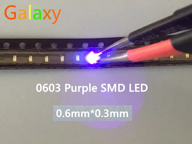 100 шт/0603 SMD УФ фиолетовый led супер яркие SMT светодиоды свет Диод вода прозрачный 395