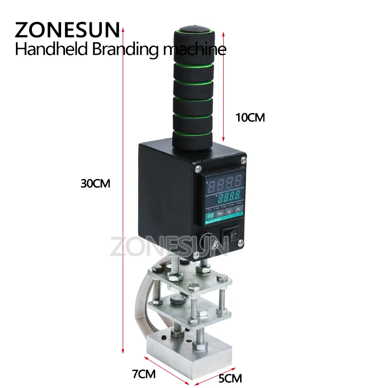 ZONESUN 8*10 см 500 Вт ручной тепловой пресс для тиснения кожи дерева и бумаги|embossing