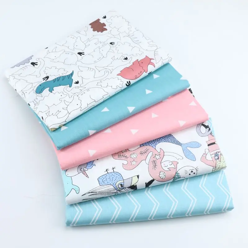 Детское платье с рисунком из мультфильма Саржевая хлопковая ткань Лоскутная