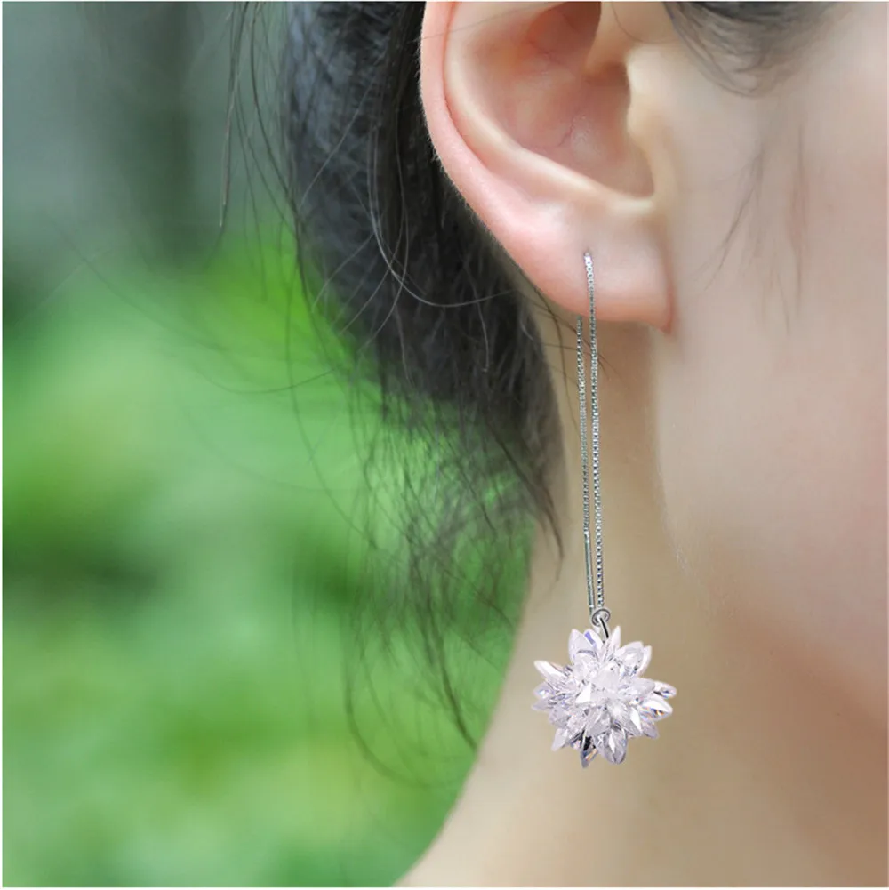 Женские Ювелирные наборы SHDEDE Ice Snow Flower кулоны серьги с кубическим цирконием