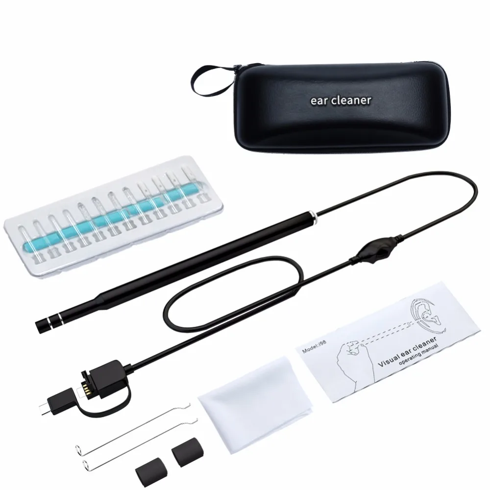 Эндоскоп для чистки ушей 3 в 1 USB HD визуальная ложка 5 мм мини камера эндоскоп Android
