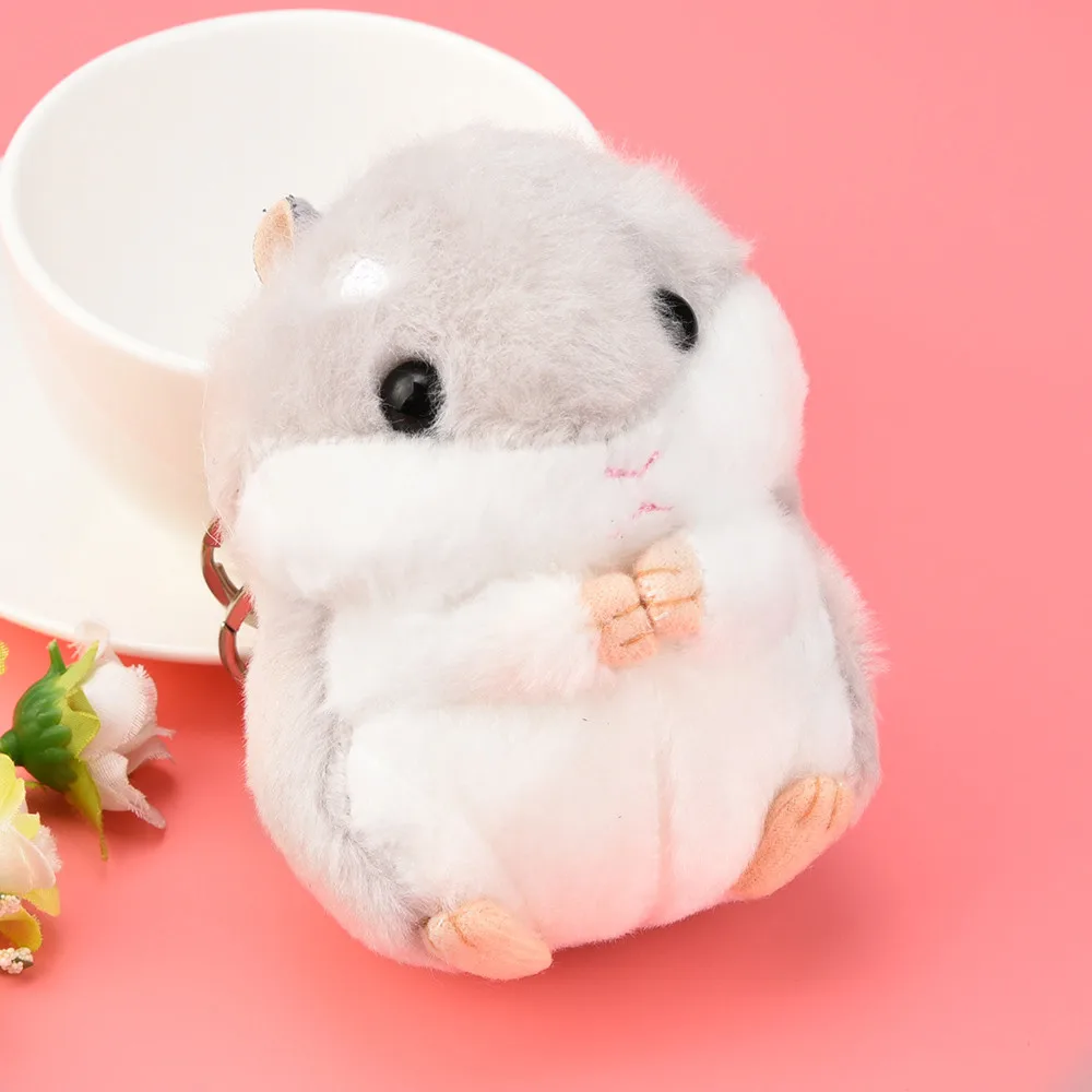 Симпатичный плюшевый хомяк подвеска брелок с застежкой для ключей украшение