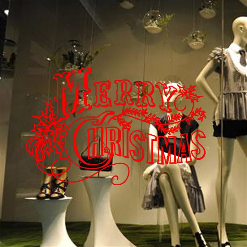 

Happy New Year Christmas Wall Stickers Festive Merry Christmas Glass Vinyl Wall Art Stickers