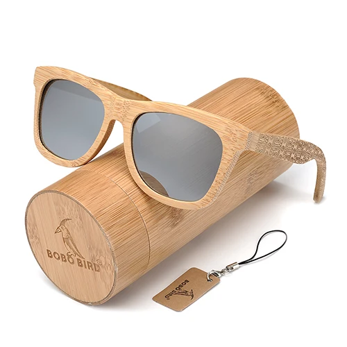 box4 BOBO BIRD Okulary Bamboo солнцезащитные очки для женщин с серебряными поляризованными линзами для мужчин очки узор выгравированы - Цвет линз: box4