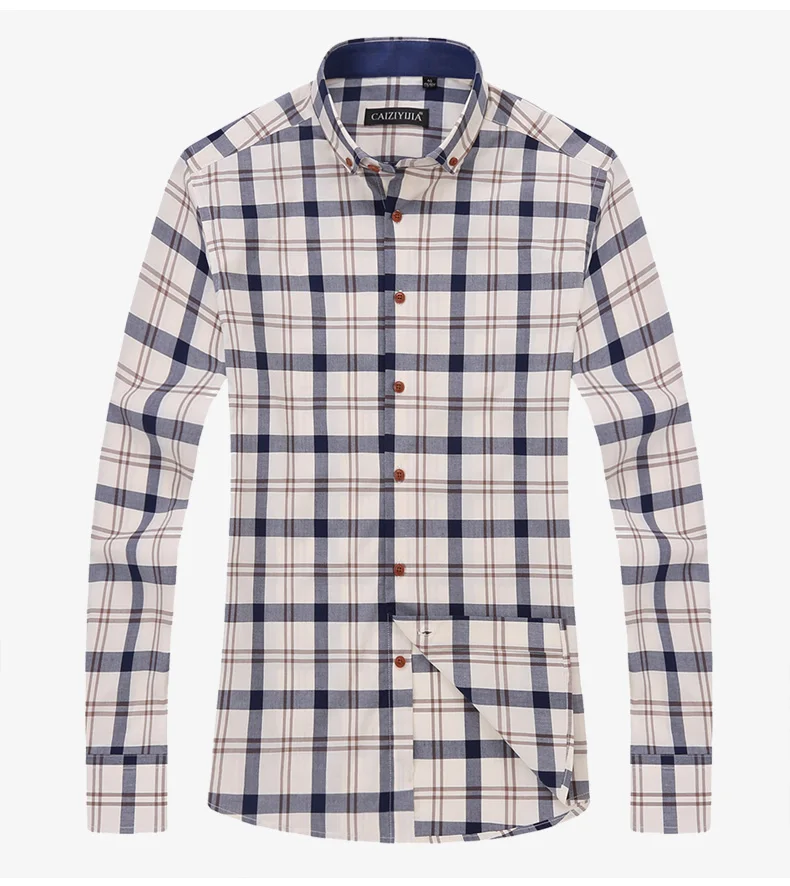 GREVOL хлопок плед рубашки для мужчин Smart casual мягкие рубашки с длинными рукавами мужские осенние повседневные рубашки