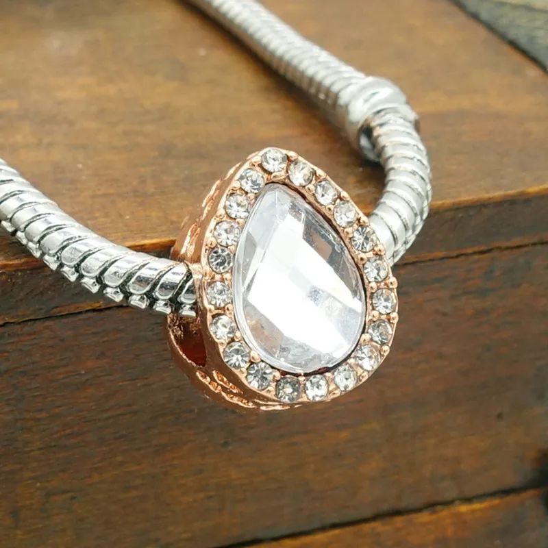 TTBEADS 1 шт. сердце розовое золото CZ европейские шармы россыпью разделитель Бусины