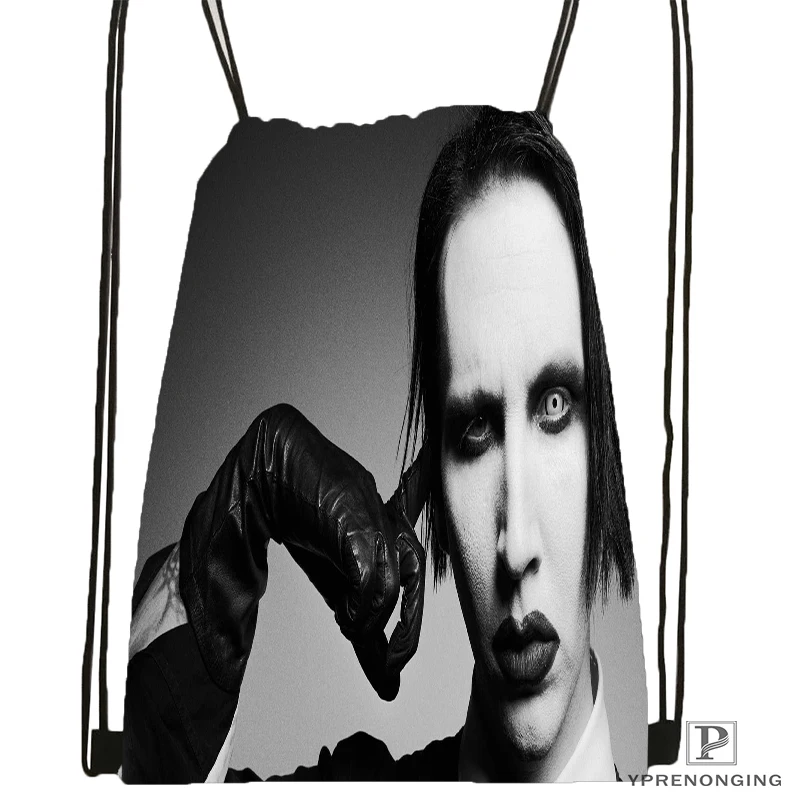 Рюкзак Marilyn Manson на шнурке сумка милый детский рюкзак черная задняя Сумка 31x40 см