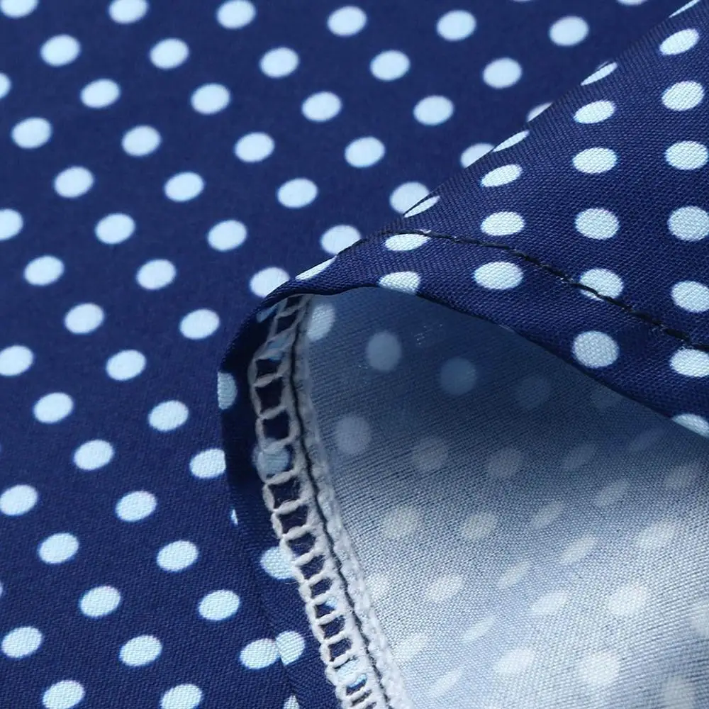 Женское повседневное пляжное платье в горошек длинное Хлопковое с коротким