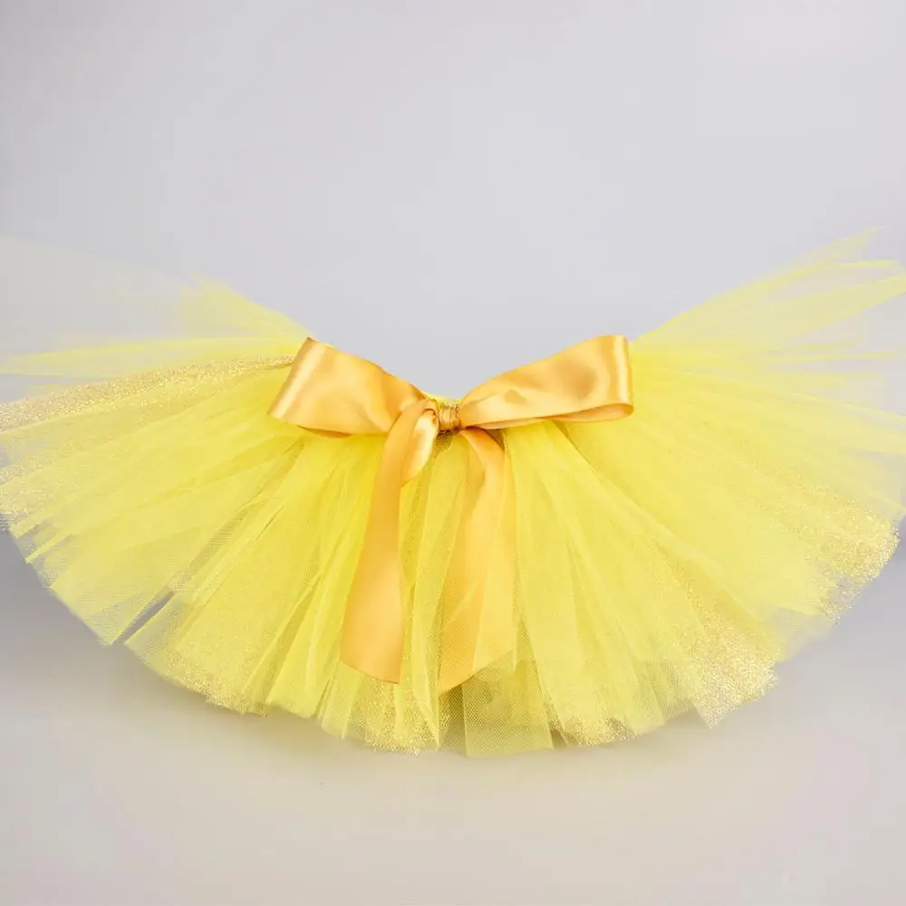 

Sunshine Yellow Fluffy Tutu Skirt Baby Birthday Party Costume Dance Ballet Gold Glitter Tulle Skirt Toddler Tutus newborn-12Y