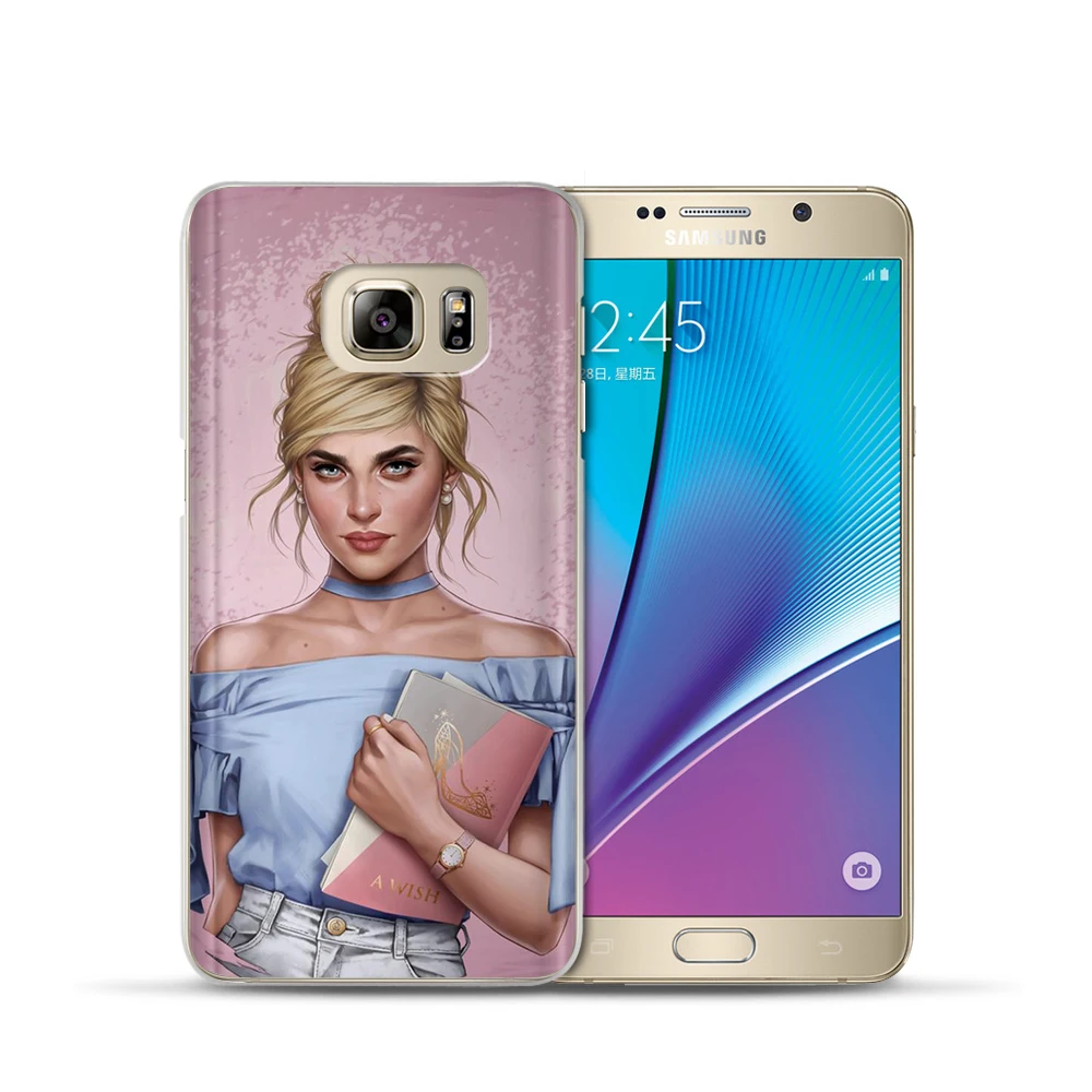 For Samsung Galaxy a7 2018 Case Luxury Modern Princess Tinker Bell Cinderella Snow White Etui A6 A8 A5 A9 2017 Coque |