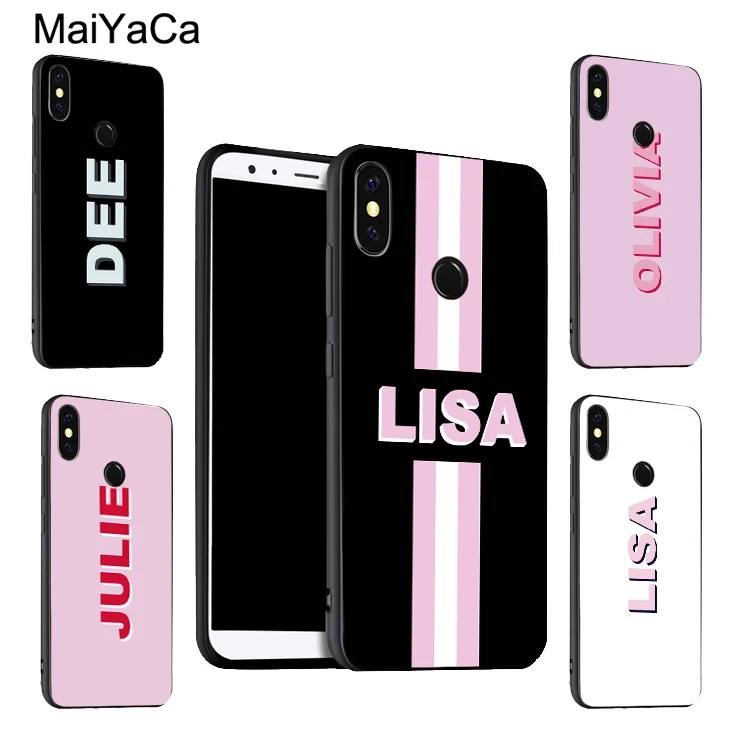 MaiYaCa персонализированный Чехол с текстом и именем для POCO X3 F2 Pro F1 Red mi Note 9 8 T 7 9S 9C Mi 10