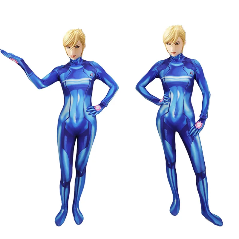 Костюм для косплея Samus Zero Aran комбинезон из спандекса с 3D принтом лайкры костюм на