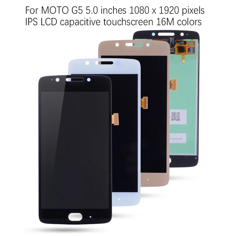 Дисплей для Motorola Moto G5 Plus LCD в сборе с тачскрином на рамке Оригинал черный
