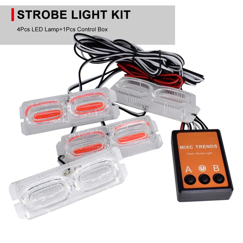 1 комплект COB светодиодный DRL Вождения Габаритные огни 12V Авто Полиция Вспышки