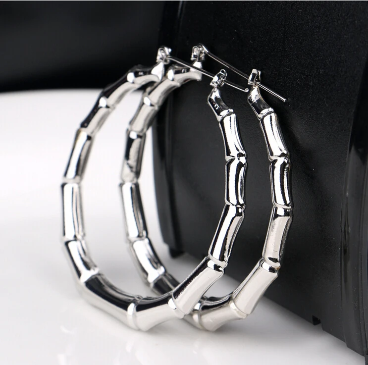 Большой Бамбук Серьги кольца серьги в стиле хип хоп ювелирные изделия|large bamboo hoop