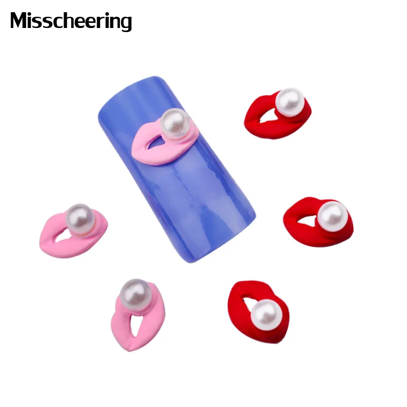 10 ярдов новые сексуальные красные и розовые губы 3d мерцающие украшения для