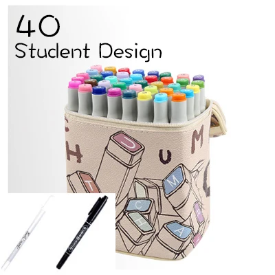 40Student design Touchmark 30/40/60 Цвет Dual Head набор маркеров для живописи алкоголя эскиз Маркеры Ручка для искусства раскрашивания манга дизайн Art Поставщик кисти - Цвет: 40Student design