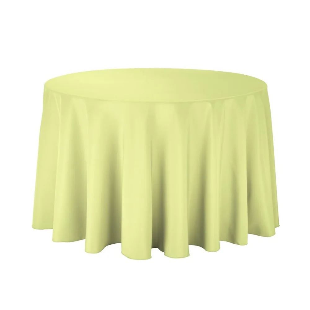

10Pcs Tea Green Round 108" Polyester Tablecloth For Wedding Party Banquet Decoration Hotel Supplies Free Shipping