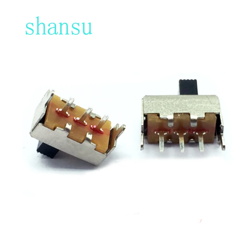 SS12F44G4 тумблер вертикальное второе зубчатое колесо 3 Pin SS12F44 ручка высокая = 4 мм 1P2T |