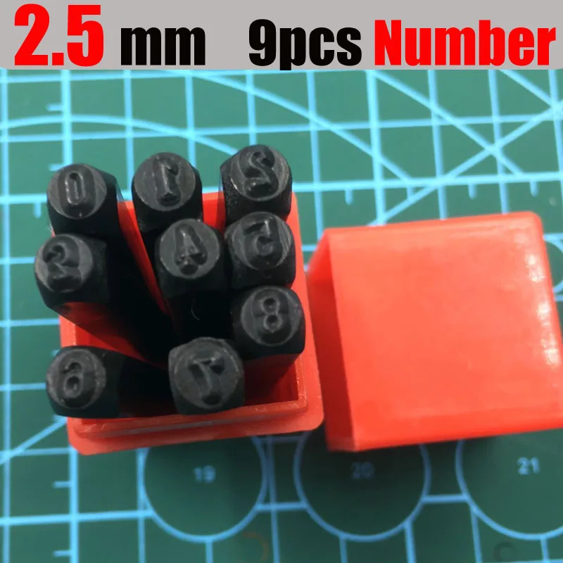 2.5mm Number Кожаное буквенно-цифровое уплотнение инструмент для работы седло инструмент для изготовления гравировки Кожа ремесло штамп штамповка твердого металла инструмент для печати - Цвет: 2.5mm Number