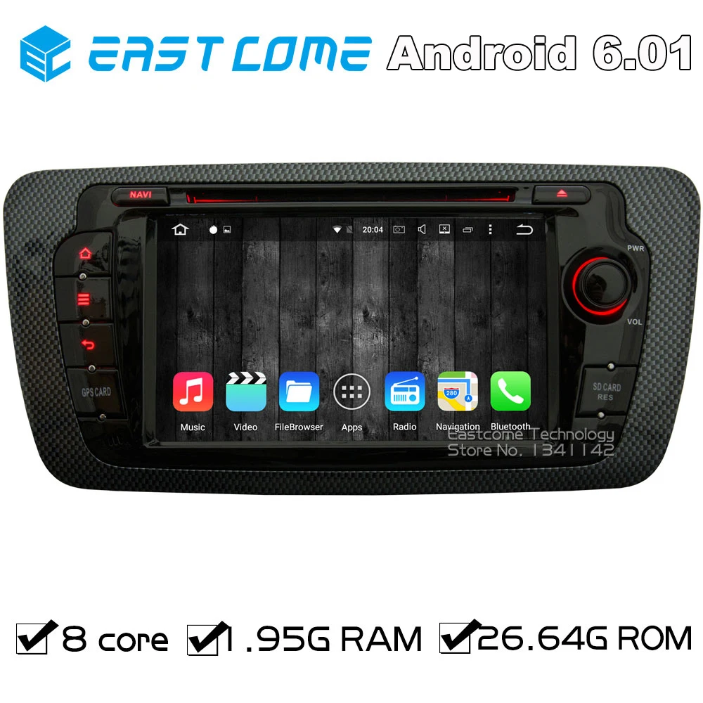 Автомобильный DVD для Seat Ibiza 8 ядер Android 6 01 2009 2010 2011 2012 2013 2014 с Bluetooth GPS 26 Гб ПЗУ радио