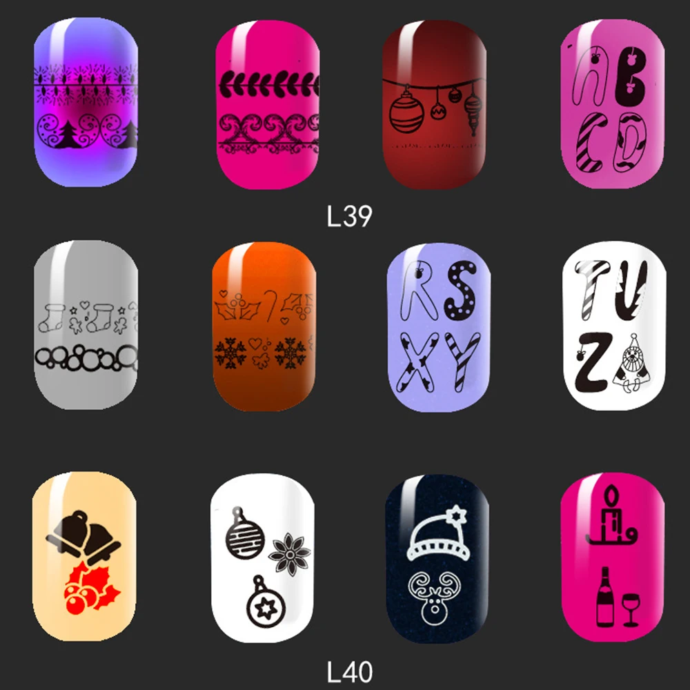 1 шт. 12*6 см прямоугольник ногтей штамповки шаблон снег Хэллоуин Patterns DIY Nail