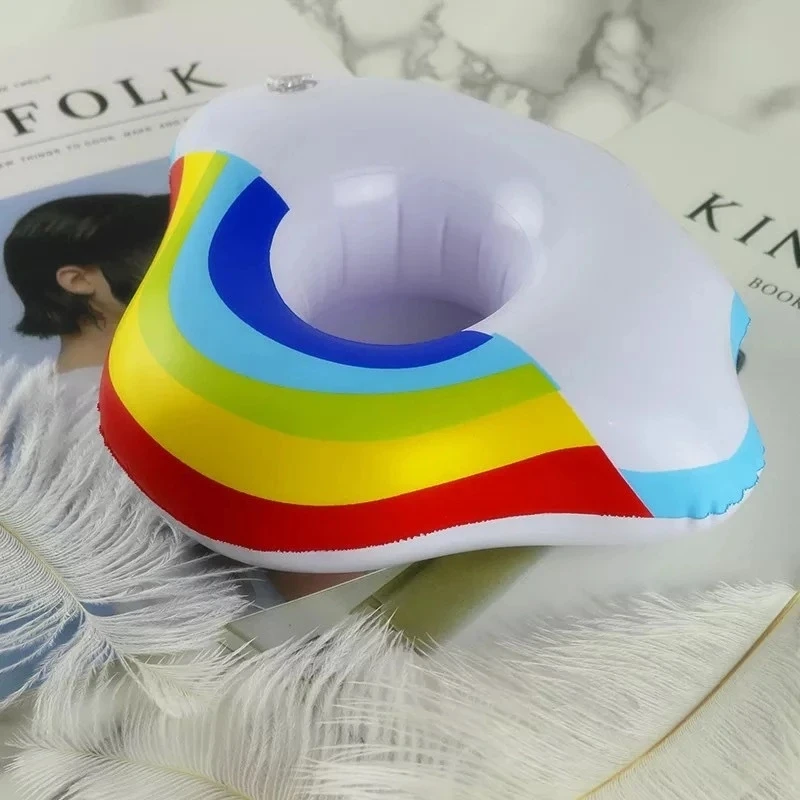 Надувной Держатель Для Напитков Rainbow cloud Donut поплавок для бассейна и вечеринок