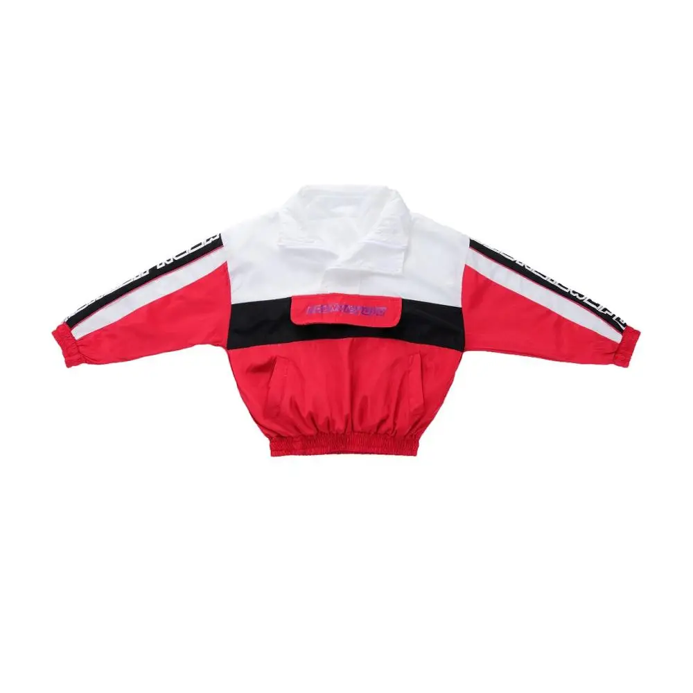 red jacket Детская одежда в стиле хип-хоп; куртка для бега; пальто; топы; повседневные штаны для девочек и мальчиков; одежда для джазовых танцев; костюм для бальных танцев; уличная одежда - Цвет: red jacket