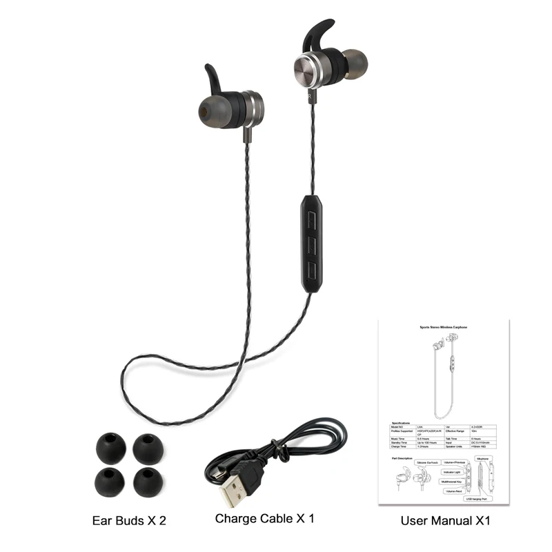 Магнитная LXD01 Беспроводной наушники стерео Спорт гарнитура Bluetooth Hi-Fi Fone де ouvido с