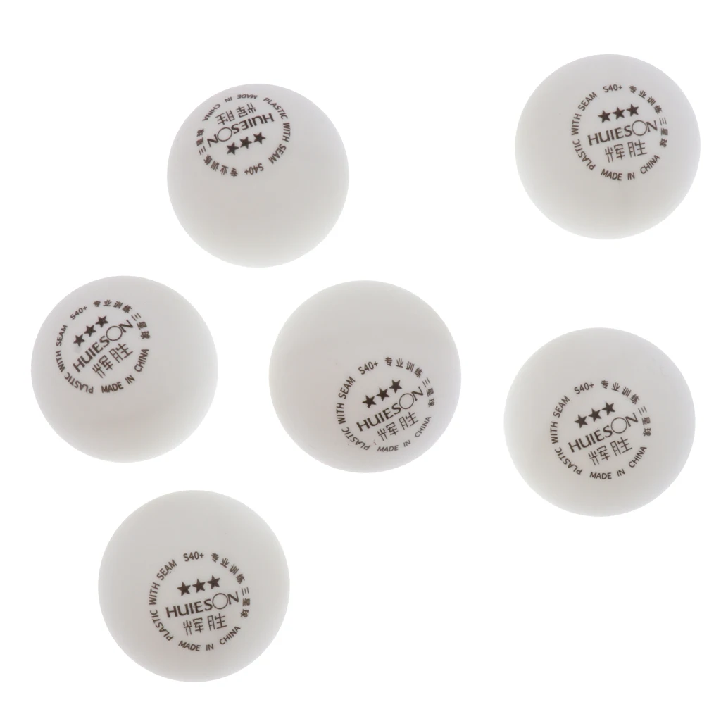 

White Professional Table Tennis Balls 3-Star ABS Plastic 6 Pieces 40+mm Ping-pong Balls for Table Tennis Training Match