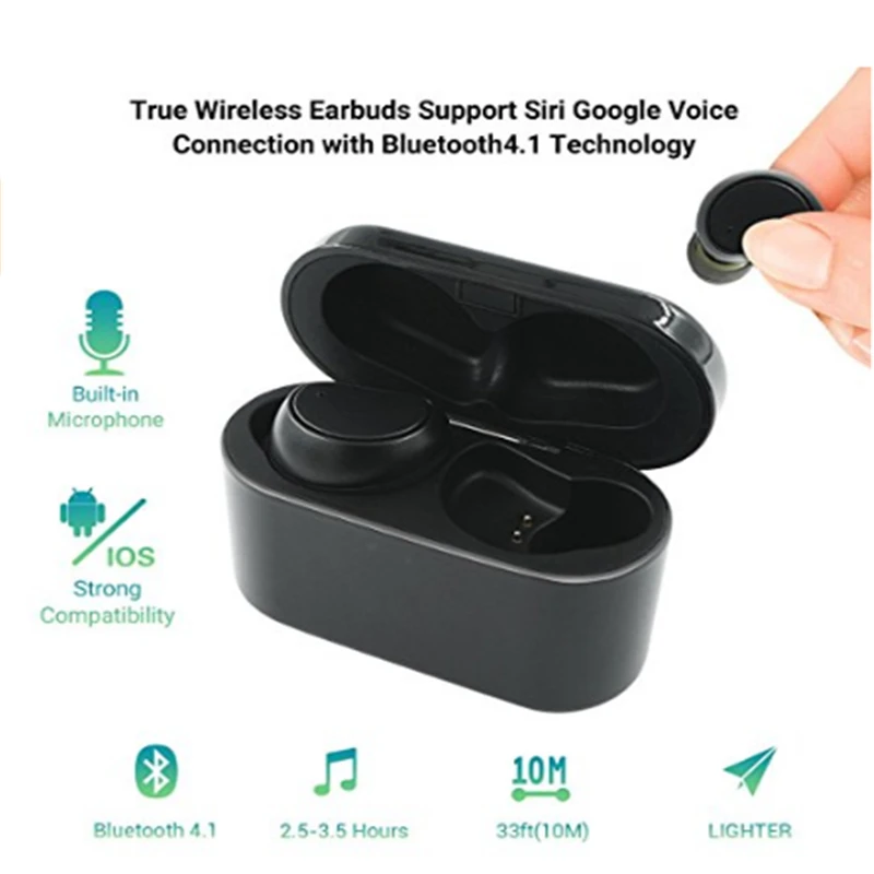 1 шт. мини невидимые наушники беспроводные bluetooth 4 с шумоподавлением гарнитура