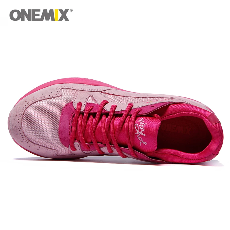 Недорогие женские кроссовки Onemix для бега в стиле ретро синие спортивные женщин