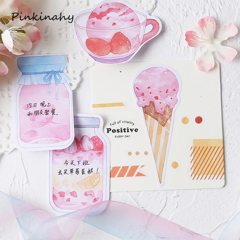 Японская Сакура клубника десерт еда напитки блокнот Сделай Сам липкое сообщение