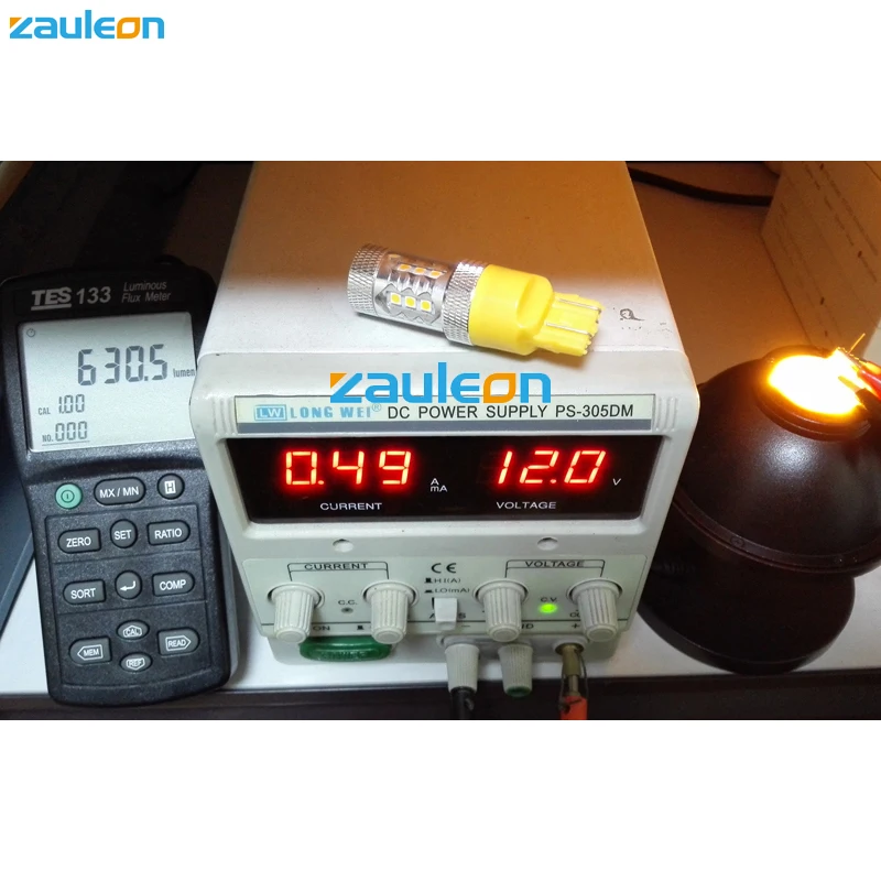 Zauleon 2 шт. светодиодная автомобильная лампа T20 7440 WY21W 80 Вт Янтарная высокомощная
